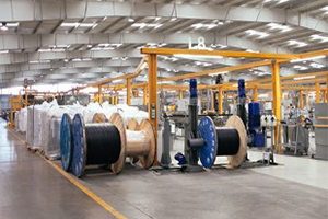 Power cables at industrial plant