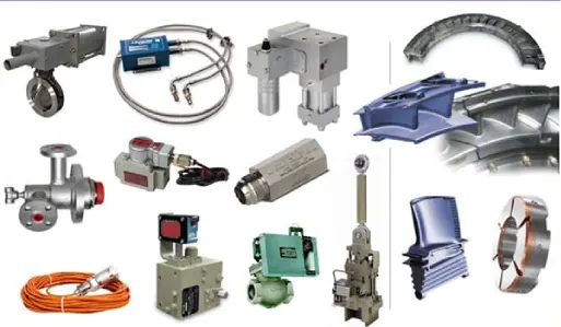 Diverse industrial equipment and accessories displayed in a warehouse setting.